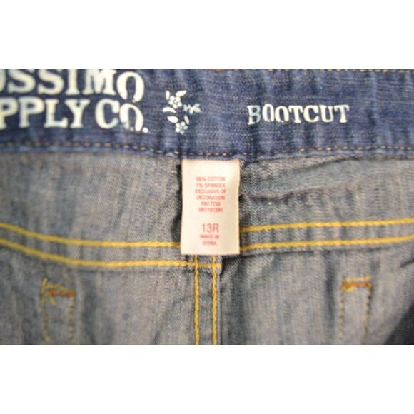 Mossimo Juniors 13 Medium Wash Lowest Waist Straight Hip Stretch Bootcut Jeans - Picture 7 of 16